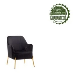 Porthos Home Kori Accent Chair, Velvet Upholstery, Gold Chrome Legs - Blue -Baxton Acme Shop c9e72932 9aab 4953 8b77 dc516a5b0a2d