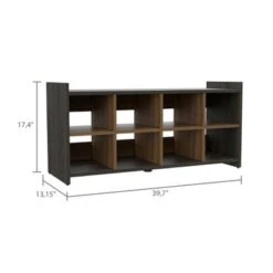 FM Furniture Harrison Entryway Shoe Rack With 8 Compartments - Carbon Espresso/Mahogany -Baxton Acme Shop ca477bee 53db 4953 bbc8 9999d7476f06