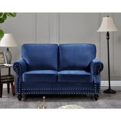 Ramos Nailhead Velvet 2-Piece Set-Loveseat And Sofa - Green -Baxton Acme Shop caa02e81 a037 4040 bf68 8cc5be9f9b8e