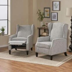 Wescott Contemporary Recliners (Set Of 2) By Christopher Knight Home - Deep Red + Dark Brown -Baxton Acme Shop cacac5d2 1dcb 45f9 93be 3ae12bdac668