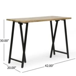 Toccoa Modern Industrial Handmade Mango Wood Console Table By Christopher Knight Home - Natural + Black -Baxton Acme Shop cb113110 719c 40e4 8323 aeb076d52785