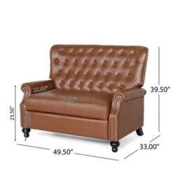 Trillium Faux Leather Oversized Recliner With Nailhead Trim By Christopher Knight Home - Espresso/ Cognac -Baxton Acme Shop cb414d8c ae49 4347 b86b 656d1d334210