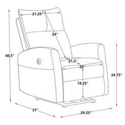 29.25'' Wide Manual Glider Standard Recliner - Dark Gray -Baxton Acme Shop cc41f8bc 67c6 4ec5 8086 8941c5a4dc7c