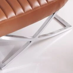 Art Leon Retro Armless Leather Chair - Real Leather - Brown -Baxton Acme Shop cc4e08d2 ed4e 4896 8a14 d2a07b7d419b