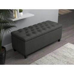 Lift Top Storage Bench Charcoal