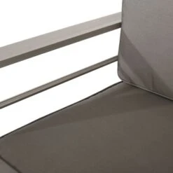 Cape Coral Aluminum Indoor/Outdoor Club Chair By Christopher Knight Home - Canvas Black+ Silver+Sunbrella -Baxton Acme Shop cd655774 4be8 4f5e 813b d67397e1fef8