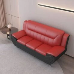 William Street Faux Leather Upholstered 3PCS Living Room Set - Red/Black -Baxton Acme Shop cf52372f c92e 4ef5 9c13 7ba8f4517859