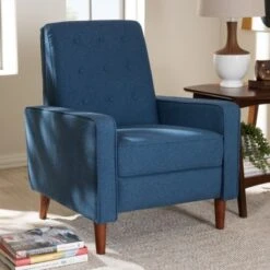 Mid-century Fabric Recliner By Baxton Studio - Blue -Baxton Acme Shop cf90f355 7b62 491c 819e b11bed4af98e