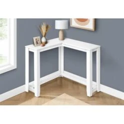 Accent Table/ Console/ Entryway/ Narrow/ Corner/ Living Room/ Bedroom/ Laminate/ White/ Contemporary/ Modern