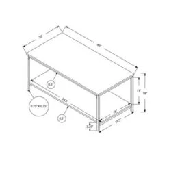 Coffee Table/ Accent/ Cocktail/ Rectangular/ Living Room/ 40"L/ Metal/ Laminate/ Brown/ Black/ Contemporary/ Modern -Baxton Acme Shop cfba93fe cf66 4322 9eef 63996bdb305c