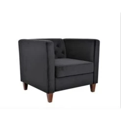 Lisette Velvet 3PCs Living Room Set - Dark Blue -Baxton Acme Shop cfc21e36 2121 4774 bfa2 b59a2e4cf5a0