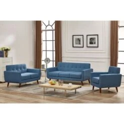 Grace Mid-Century Tufted Upholstered Rainbeau Living Room Sofa, Loveseat, And Chair 3-piece Set - Taupe Grey -Baxton Acme Shop cfc876d4 8d6c 4c92 b109 b983b7d5dee8