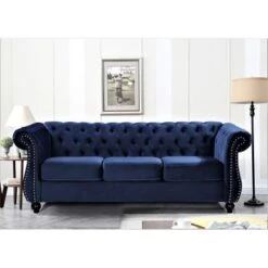 Kemos Velvet Chesterfield 2-Piece Set-Chair And Sofa - Rose -Baxton Acme Shop d047bd1c bf2e 4197 ab57 587cd1b475ec