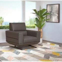 Abbyson Matilda Modern Top Grain Italian Leather Armchair - Grey -Baxton Acme Shop d0ba4b46 1859 4a13 8e1a e92411963986