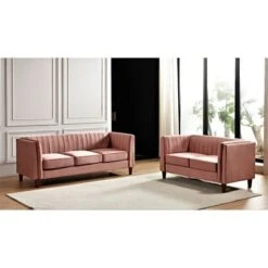 Line Tufted Square Design2 Pieces Livingroom Sets - Yellow -Baxton Acme Shop d0f9134c bf8f 46ec 88a5 83fea23d53eb