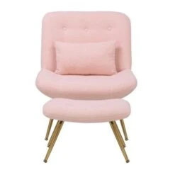 Porthos Home Quinn Accent Chair With Footrest And Pillow, Fabric Upholstery, Gold Legs - Blue -Baxton Acme Shop d225d415 161b 42bc 8eb8 cfbc05de0c32