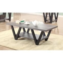 Higgins V-shaped Coffee Table Black And Antique Grey