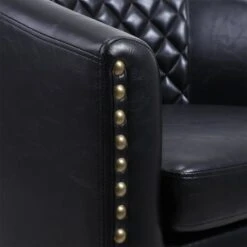 Mid-century Modern Nailhead Accent PU Barrel Chair. - White -Baxton Acme Shop d34f88f9 a52e 4953 aa90 15f7f091b807