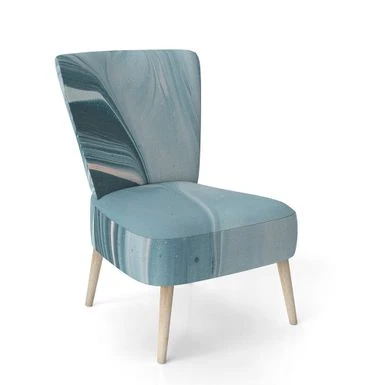 Designart "Blue Modern Water I" Upholstered Modern Accent Chair - Arm Chair - Side Chair 3 Designart "Blue Modern Water I" Upholstered Modern Accent Chair - Arm Chair - Side Chair