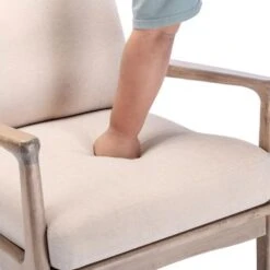 24.4" Wide Wood Frame Accent Armchair For Living Room - Tan -Baxton Acme Shop d3d91e44 c2da 418e 9db1 e40ae82cd792