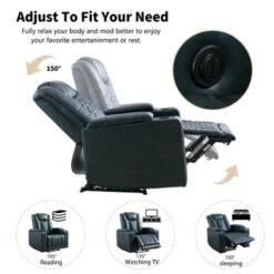 Electric Power Recliner Chair With USB Ports And Cup Holders - Black -Baxton Acme Shop d3fed371 fdbe 4ab6 9095 cd30ead2cc64
