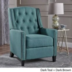 Izidro Tufted Fabric Recliner By Christopher Knight Home - Dark Teal -Baxton Acme Shop d4225dc4 4996 4f88 ba60 ba31dd6f04cc