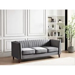 Line Tufted Square Design Sofa - Dark Blue -Baxton Acme Shop d42dbb85 7309 4668 a6a9 aa5d1e1f85ed