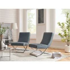 Art Leon Retro Armless Leather Chair - Real Leather - Brown -Baxton Acme Shop d442c99d 92b5 4e91 a1fd 828dfff0a57a