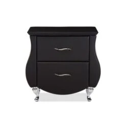 Urban Designs Erin Modern Faux Leather Upholstered Nightstand - Black -Baxton Acme Shop d460eabb 2c12 4344 95bd fab63dc10c5f