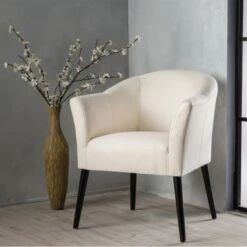 Carson Carrington Augustenborg Fabric Arm Chair - Beige/Espresso -Baxton Acme Shop d49218fc 7a1a 4ecc bd16 0d60de8a734d