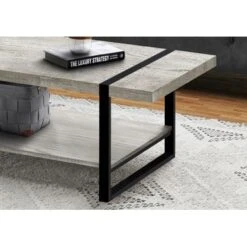 Coffee Table/ Accent/ Cocktail/ Rectangular/ Living Room/ 48"L/ Metal/ Laminate/ Grey/ Black/ Contemporary/ Modern 12 Coffee Table/ Accent/ Cocktail/ Rectangular/ Living Room/ 48"L/ Metal/ Laminate/ Grey/ Black/ Contemporary/ Modern -Baxton Acme Shop d5b5b5dd bf5d 4736 8914 8258c5b65dc3
