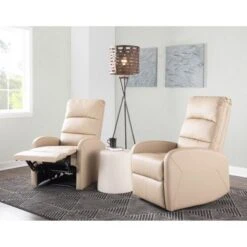 Carson Carrington Marielle Recliner Chair - Cream Fabric -Baxton Acme Shop d5e10c70 6b54 488f b1f1 238b511aa5b1