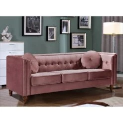 Roberta Velvet 2-Piece Set-Sofa & Chair - Green -Baxton Acme Shop d5f54bf4 fae4 40a3 82e2 f7f55cbb1408