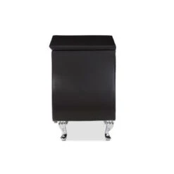 Urban Designs Erin Modern Faux Leather Upholstered Nightstand - Black -Baxton Acme Shop d6308396 10c1 402c a5f4 f69ad4c6322c