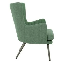 Jenson Accent Chair With Fabric And Grey Legs - Oatmeal -Baxton Acme Shop d6309ca6 4a19 4152 a5d2 097301157adc