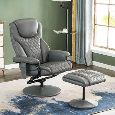 Mcombo Recliner With Ottoman, Massage 360 Swivel Leisure Chair Faux Leather 4901 - Cream White 12 Mcombo Recliner With Ottoman, Massage 360 Swivel Leisure Chair Faux Leather 4901 - Cream White - Image 10