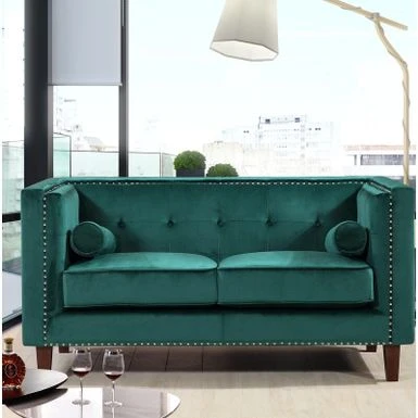 Kittleson 60'' Velvet Tuxedo Arm Loveseat - Grey 16 Kittleson 60'' Velvet Tuxedo Arm Loveseat - Grey - Image 14