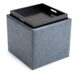 WYNDENHALL Townsend 17 Inch Wide Contemporary Square Storage Ottoman - Distressed Saddle Brown -Baxton Acme Shop d684531f d57c 4812 819d 63398fbe42a3