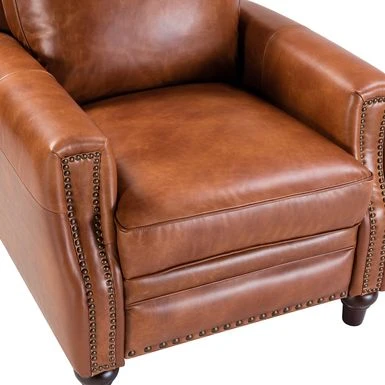 Cigar Mid-century Genuine Leather Recliner With Nailhead Trim By HULALA HOME - NAVY 14 Cigar Mid-century Genuine Leather Recliner With Nailhead Trim By HULALA HOME - NAVY - Image 12