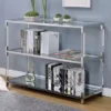 Contemporary Chrome/Clear Sofa Table -Baxton Acme Shop d7276025 e464 4f33 a172 e800af9c9945