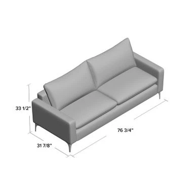 Shumpert 76.8'' Velvet Square Arm Sofa - Yellow 6 Shumpert 76.8'' Velvet Square Arm Sofa - Yellow - Image 4