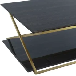Westlake Dark Brown Veneer Coffee Table With Brushed Gold Legs -Baxton Acme Shop d7b1814e 91d4 4166 84bd 9019159abcfb