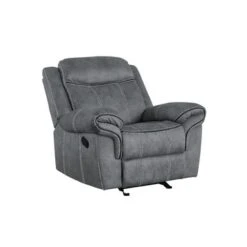 Velvet Upholstered Glider Recliner - Grey