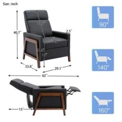 Upholstered Recliner Chair - Black -Baxton Acme Shop d7c7d688 a6f4 4d8d ba0c 034fa54fbd66