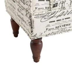 Leona Bench Linen Script -Baxton Acme Shop d894aba6 5fc7 4b23 a7cb 50556dea0f9b