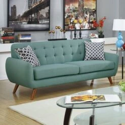 Linen-Like 2 Piece Sofa And Loveseat Set - Grey -Baxton Acme Shop d8e6aa35 08ed 4278 b31d a9631470f524