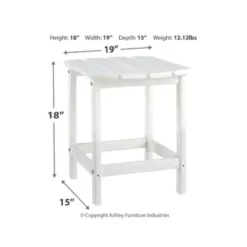 White Sundown Treasure Rectangular End Table -Baxton Acme Shop d9819cef ee5a 479d ad5c ae230f2b3981