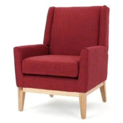 Aurla Mid-century Upholstered Accent Chair By Christopher Knight Home - 27.50" L X 28.50" W X 36.50" H - Orange -Baxton Acme Shop da497d08 b9f8 4507 aa60 2458c9ac90a0