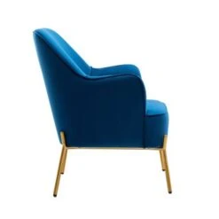 Porthos Home Kori Accent Chair, Velvet Upholstery, Gold Chrome Legs - Blue -Baxton Acme Shop dafe8937 65d1 4505 b998 d3a2ec19ebf8