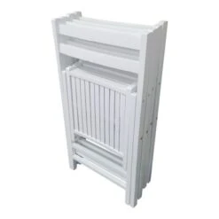 Nestfair White Slatted Wood Folding Chair(Set Of 4) - White -Baxton Acme Shop db282299 3cee 48ad 8868 05528007a9bf